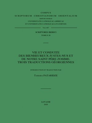 cover image of Vie et conduite des Bienheureux Justes-nus et de notre saint Pere Zosime
